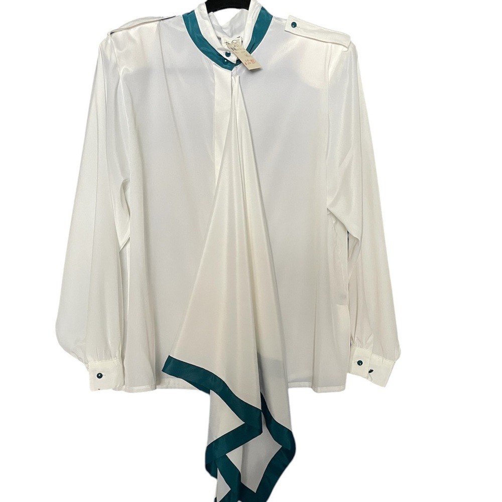 NWT Deadstock 80s Tan Jay blouse & scarf